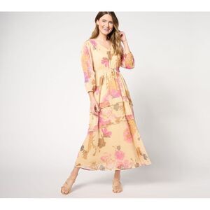 Destination 365 Women's Petite Dress PS Floral Clip Dot Multi-colored A671905